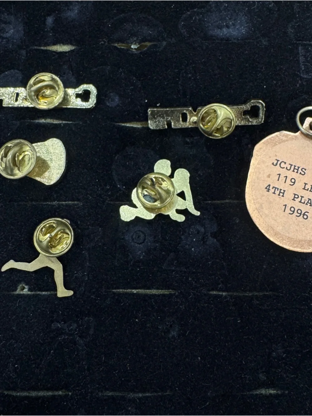 Vintage Varsity Sports Pins Collection Lot of 6 Track Wrestling Gold Copper Tone